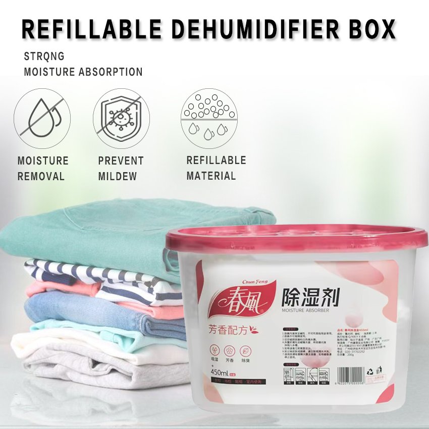 OEM Customized 450ml Scented Moisture Absorb box Odor Eliminating Dehumidifier Box for Wardrobe dehumidification