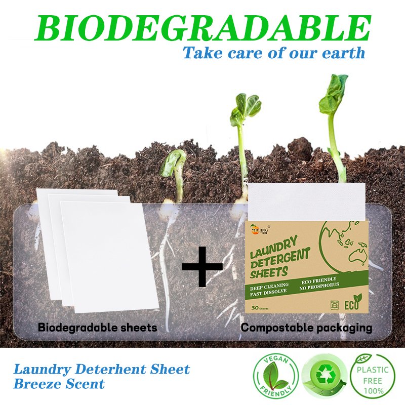 Eco Friendly Laundry Detergent Paper Hypoallergenic Ultra Concentrated Solid Laundry Detergent Sheets