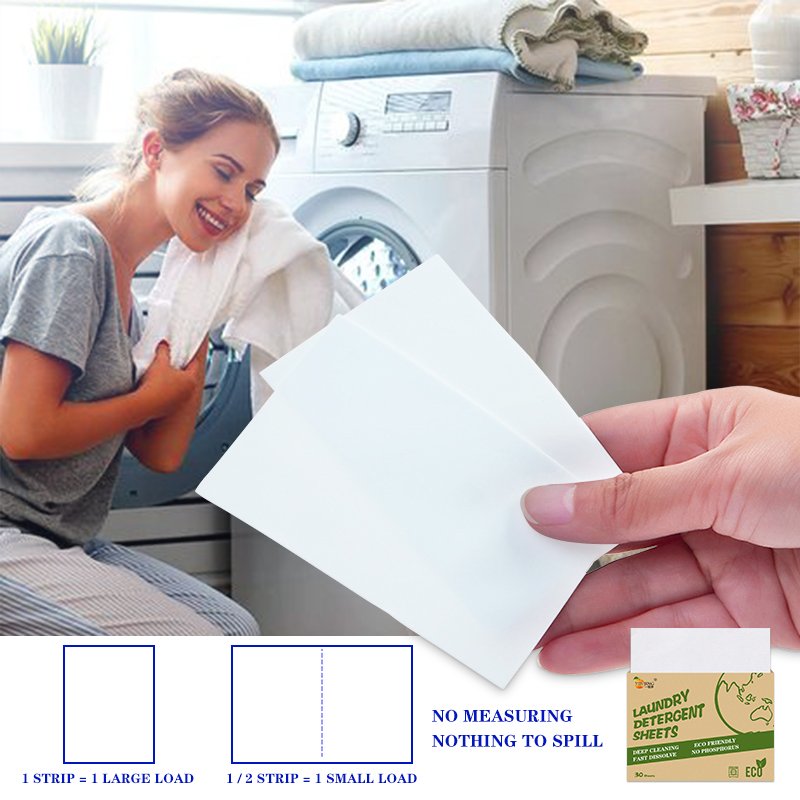 Eco Friendly Laundry Detergent Paper Hypoallergenic Ultra Concentrated Solid Laundry Detergent Sheets