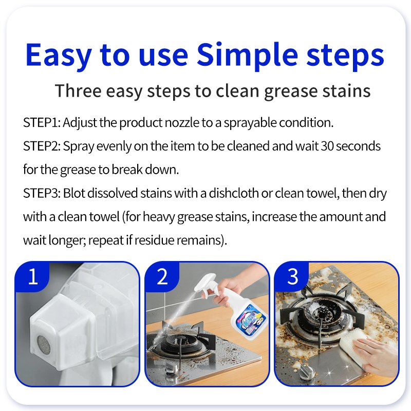Home kitchen cleaning products oil cleaner spray multi-purpose degreaser suitable for stoves, ovens, grills,