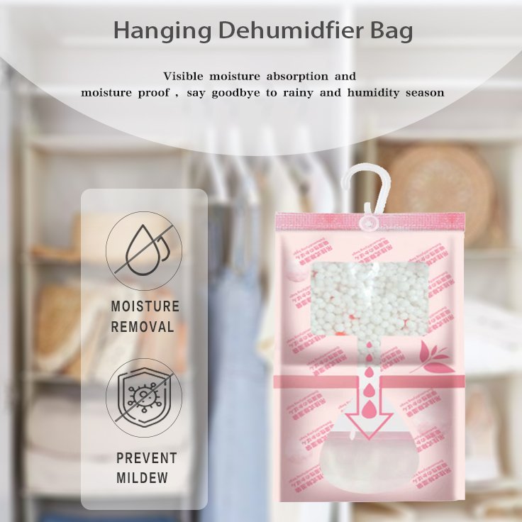 OEM Cheap wardrobe mildew-proof Moisture Absorber Hanging Calcium Chloride Dehumidifier Damp Proof Bag