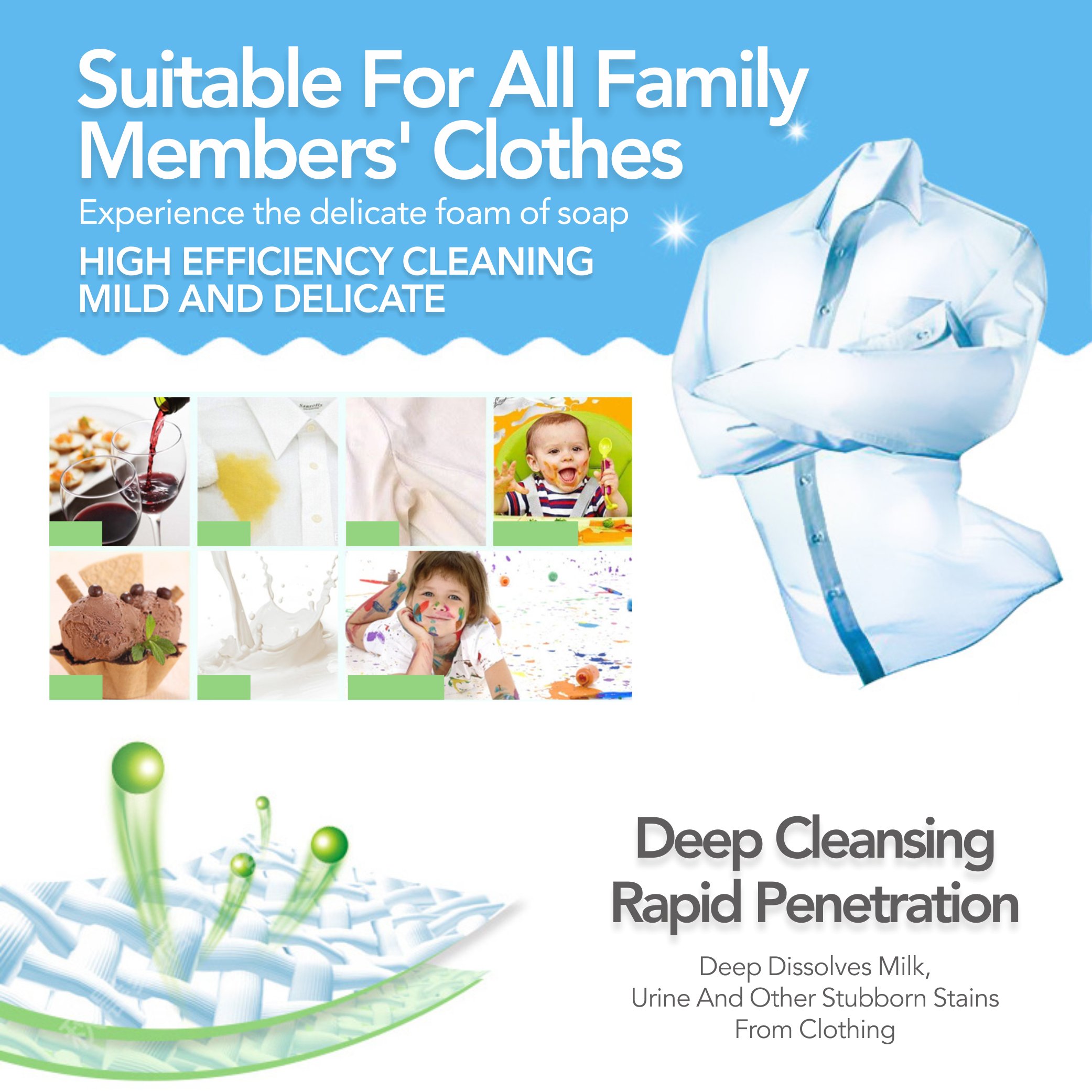 OEM/ODM Manufacturer MyKids Natural Component Effective Stain Remover Wash Clothes Organic Baby Liquid Laundry Detergent