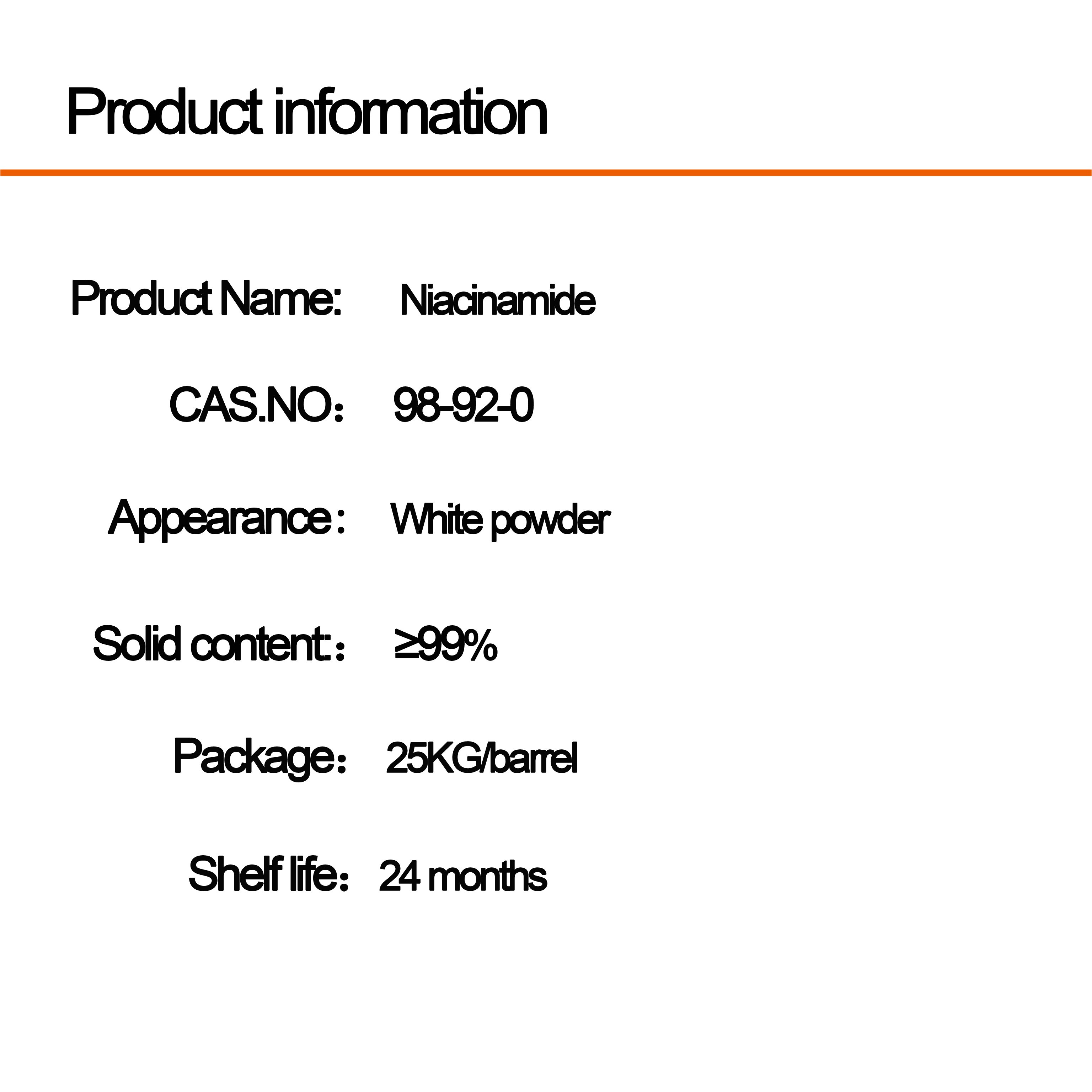 Niacinamide CAS 98-92-0 Vitamin B3 Daily chemicals Cosmetic Raw Materials Factory price