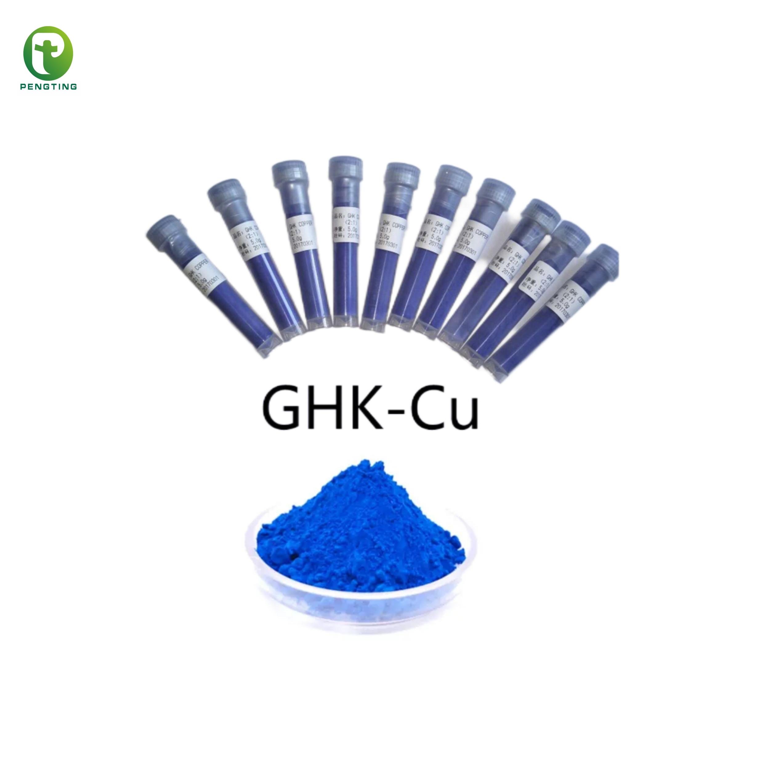 Daily chemicals Cosmetic raw materials bulk Peptides powder 99% CAS 49557-75-7 Tripeptide-1 copper Peptide GHK-Cu