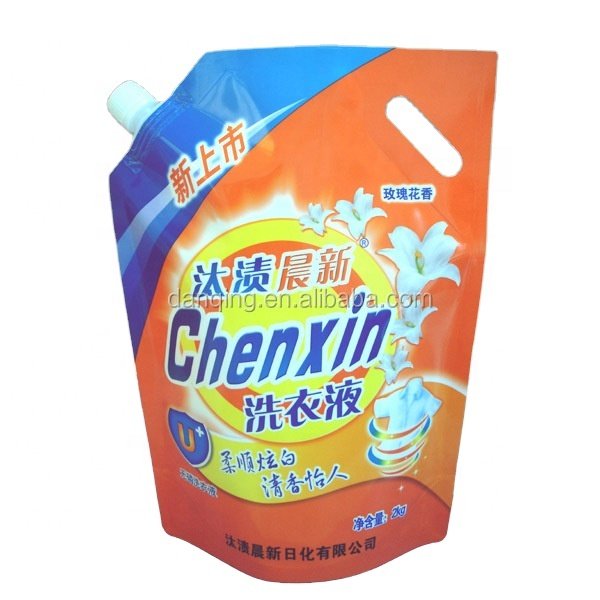 Laundry Liquid Soap Detergent Packaging Stand Up Spout Pouch Daily-Chemical Packaging bags