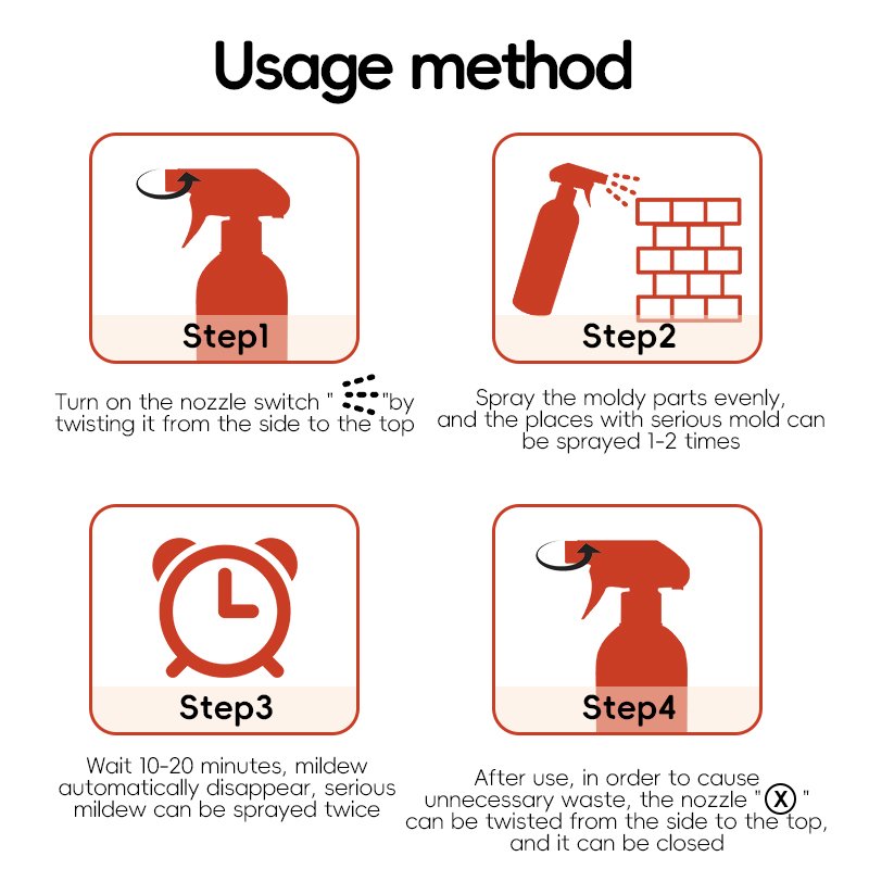 Low Moq Custom logo Mildew Stain Removal Soft Eco Mold Cleaner Remover Multi-function Natural Mold Cleaner Remover