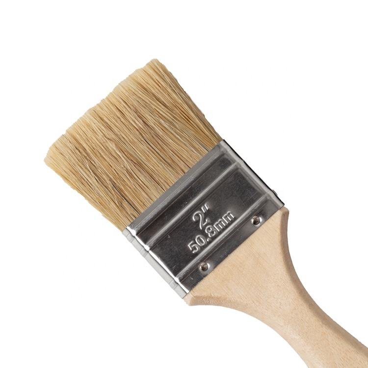 High Quality Pure Bristles Household Daily Paint Brush 1in 1.5in 2in 3in 5in With Wooden Handle Wall Paint Brush Holder