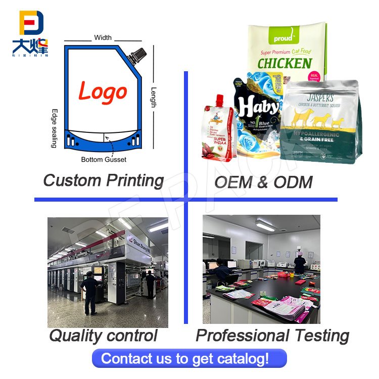 Pet Pp Al Plastic Printed Custom Stand Up Barrier Packaging Pouch Bag With Corner Spout For Daily Chemical Automatic Packing