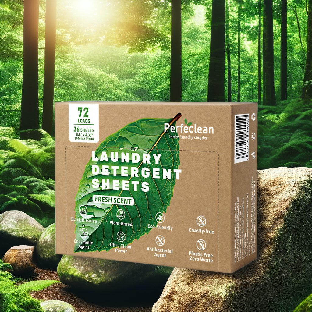 Plant-Based Household Cleaner Laundry Detergent Sheet Tablets Solid Disposable for Apparel & Clothes Cleaning