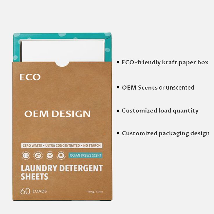 Factory OEM ECO-friendly Fresh Linen Scent APPAREL Laundry Detergent Sheets for clothes washing