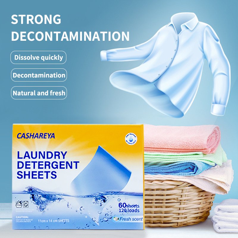 Private Label Ultra-Concentrated Deep Decontamination Laundry Detergent Sheets Custom Logo Disposable Solid Shape