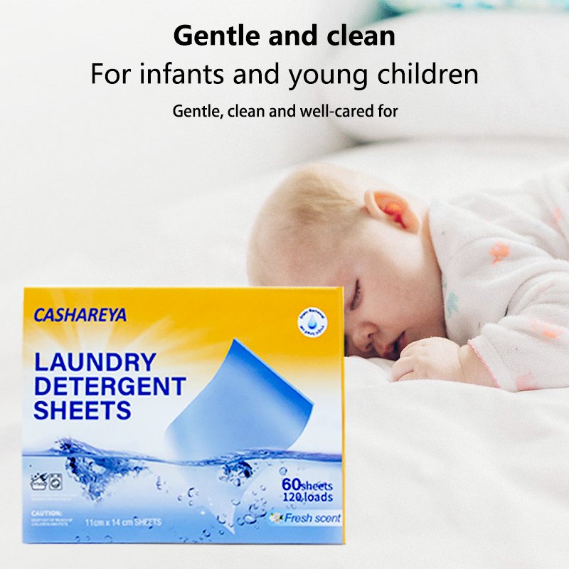 Private Label Ultra-Concentrated Deep Decontamination Laundry Detergent Sheets Custom Logo Disposable Solid Shape