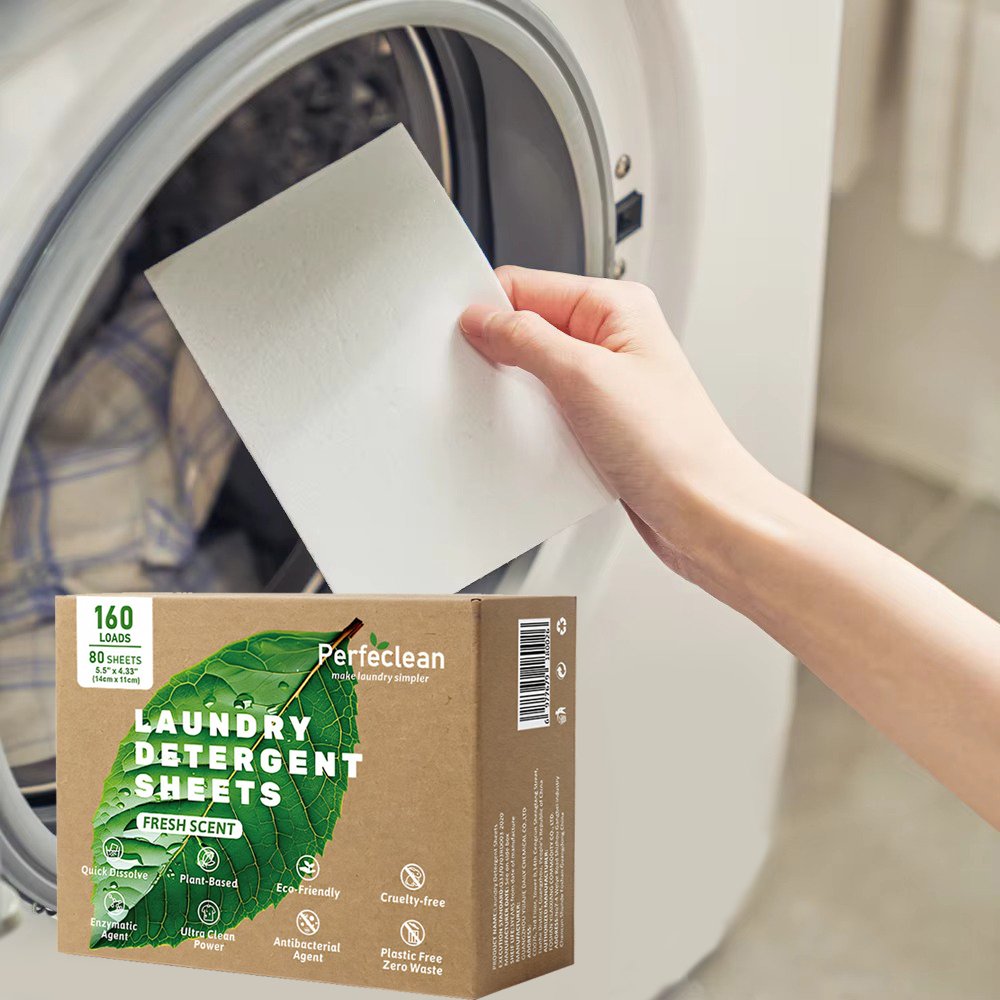 Factory Wholesale Fresh Fragrance Laundry Detergent Sheets Portable Soap Paper Sheets Laundry Tablets