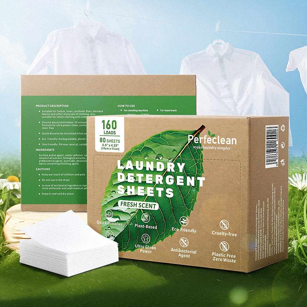 Factory Wholesale Fresh Fragrance Laundry Detergent Sheets Portable Soap Paper Sheets Laundry Tablets