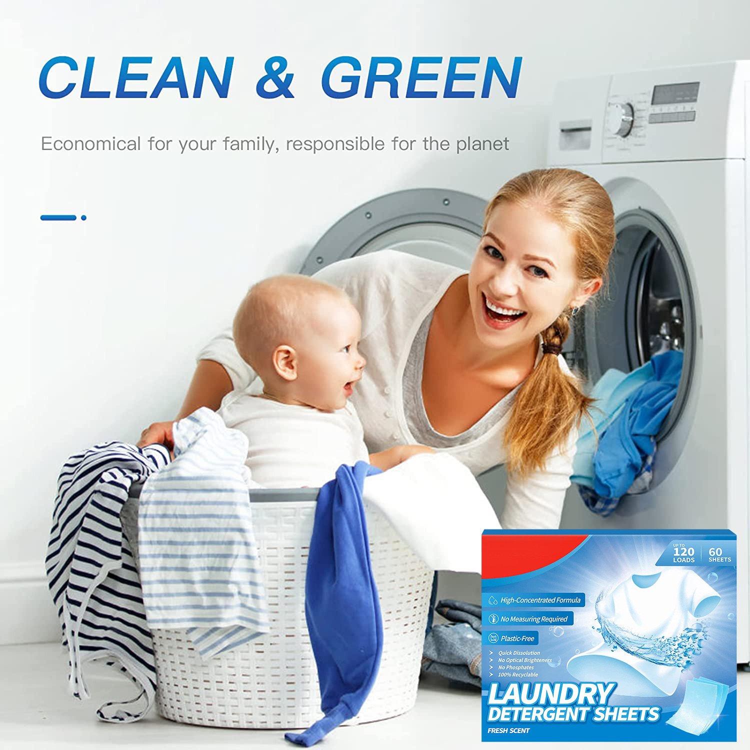 Factory Eco-friendly Biodegradable Hypoallergenic Pure Natural Plant Laundry Detergent Sheet Strips