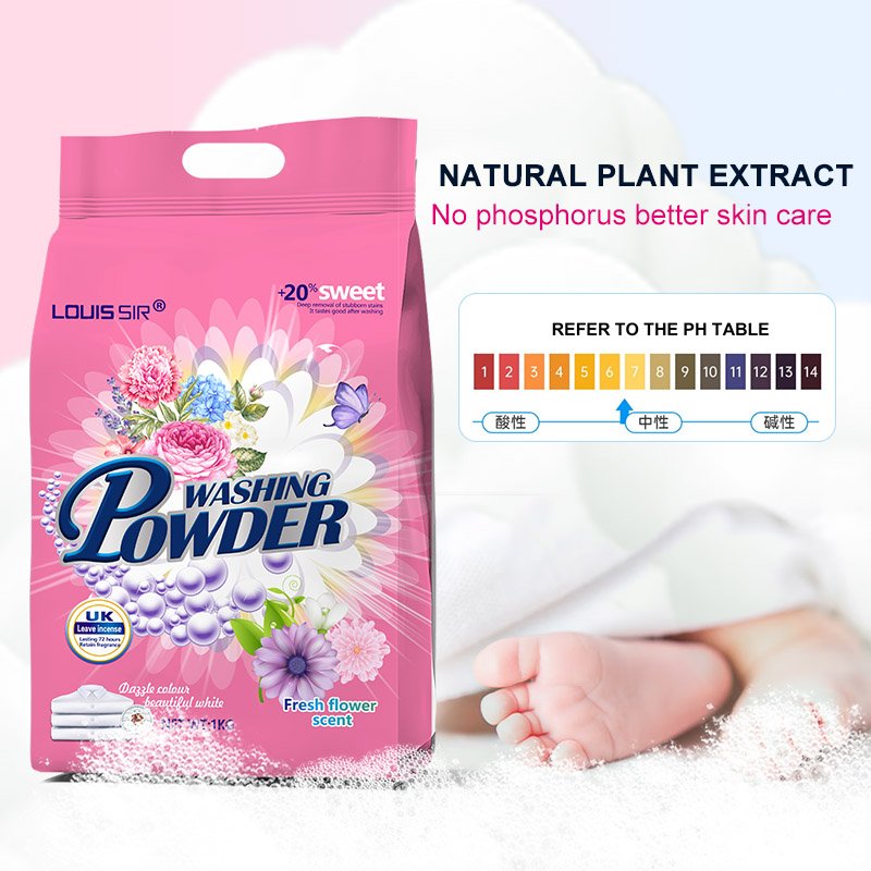 Factory Sale Eco-friendly Laundry Detergent Powder Floral Fragrance Washing Powder with Stain Remover Disposable Feature
