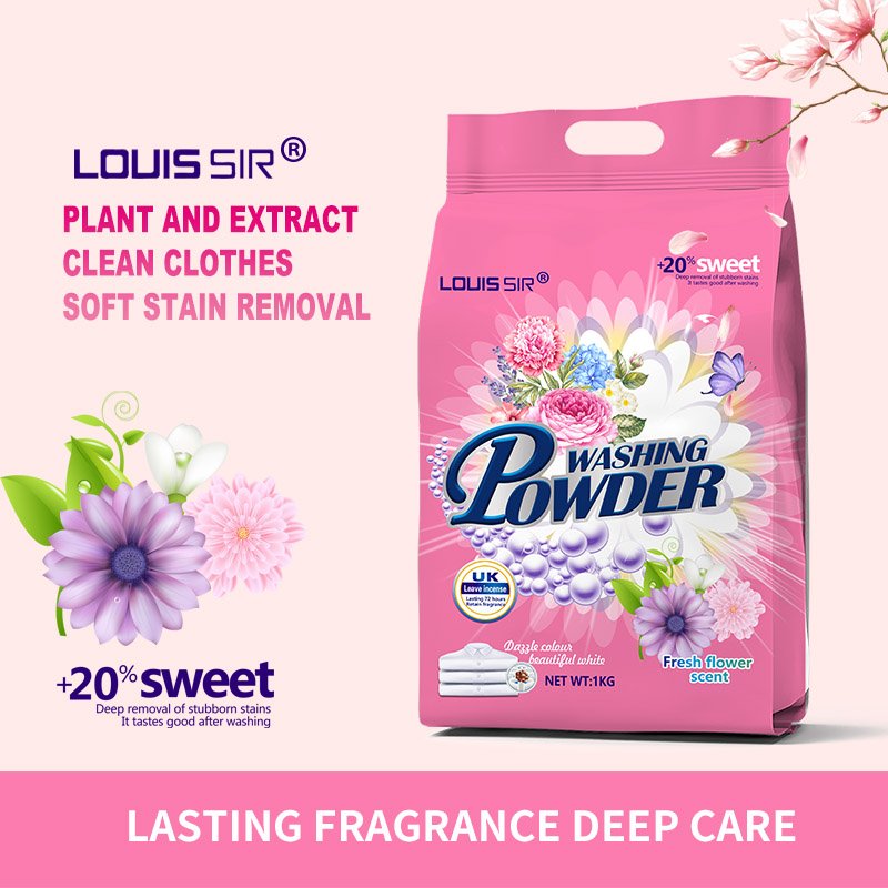 Factory Sale Eco-friendly Laundry Detergent Powder Floral Fragrance Washing Powder with Stain Remover Disposable Feature