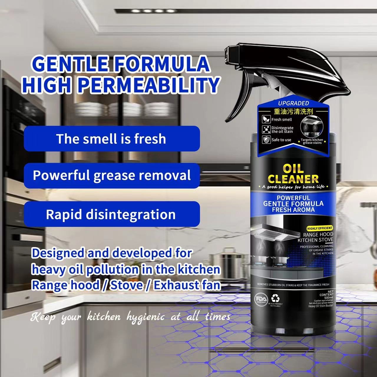 Cheap Prices 500ml Heavy Oil Cleaning Detergent Multi-functional Oil Cleaning Agent Kitchen Degreaser For Household