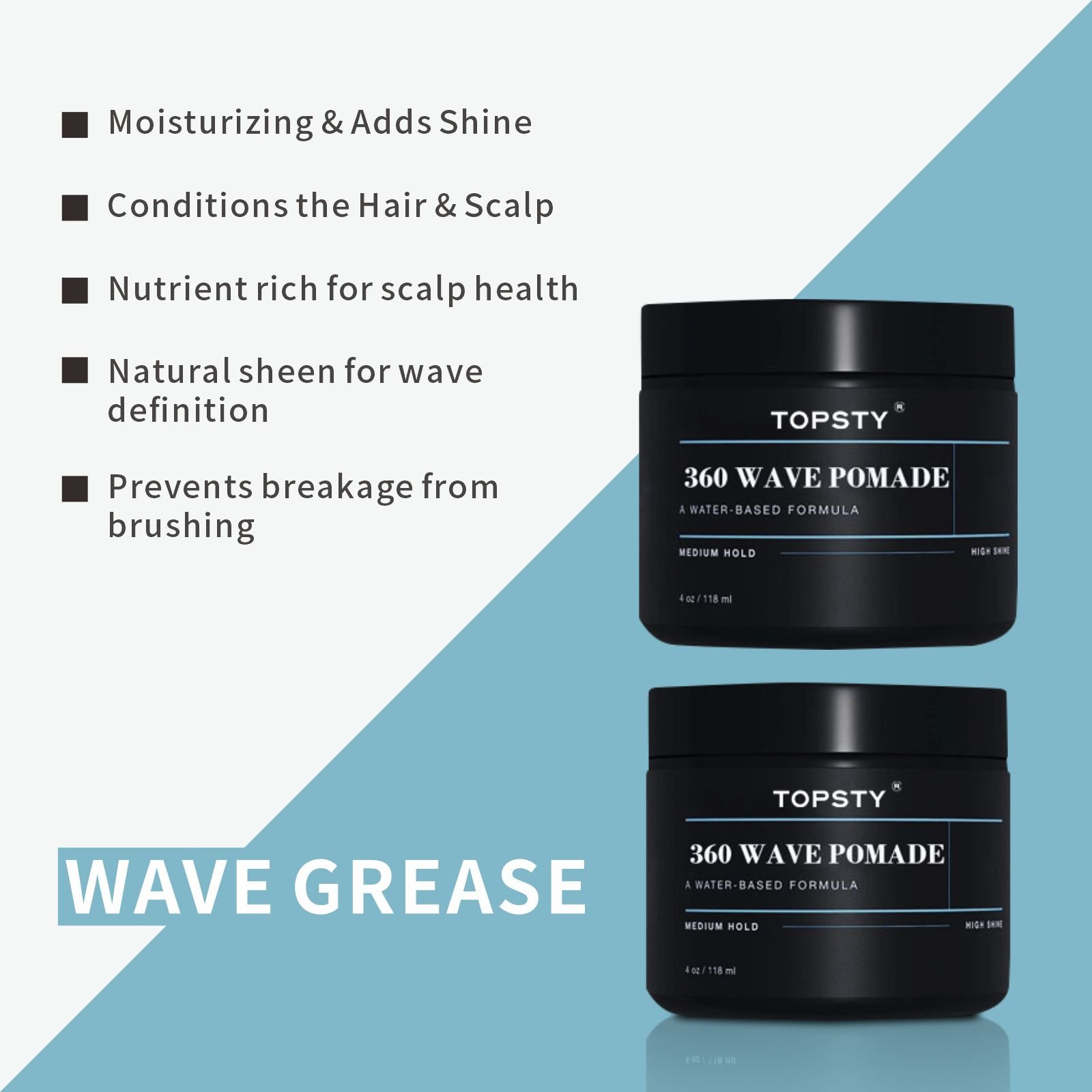 Sportin' Waves Gel Pomade, Hair Pomade For High Definition Waves + Smooth Texture