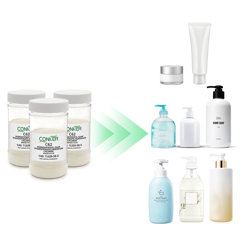 Top Quality Hydroxypropyl Guar Hydroxypropyl-trimonium Chlorid Daily-use Chemicals skin & hair care raw materials CONKER C62
