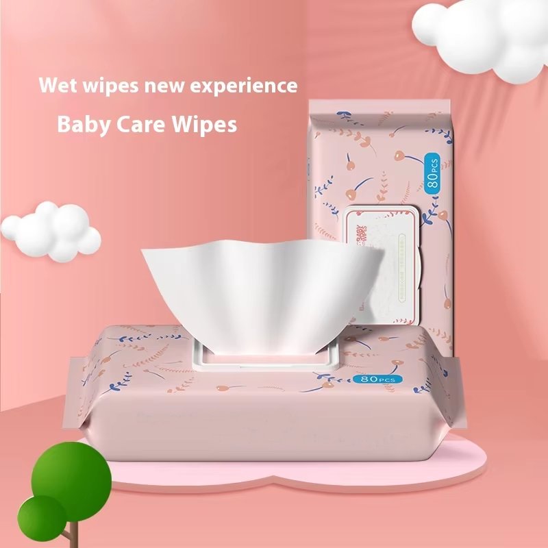 Direct Manufacturer Wholesale 80-Packs Large Bag Baby Wet Wipes Solid Shape Hand and Mouth Cleaning Multi-Purpose Cleaner