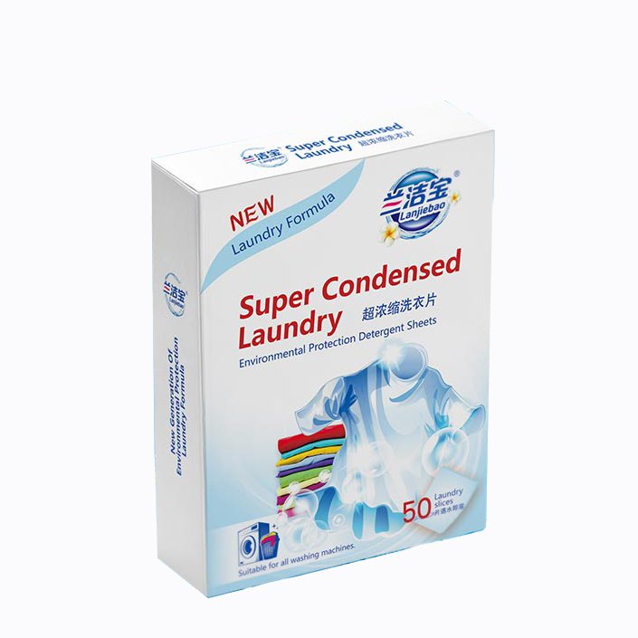 ZERO chemical residue low foam odors removing portable detergent strips for machine wash
