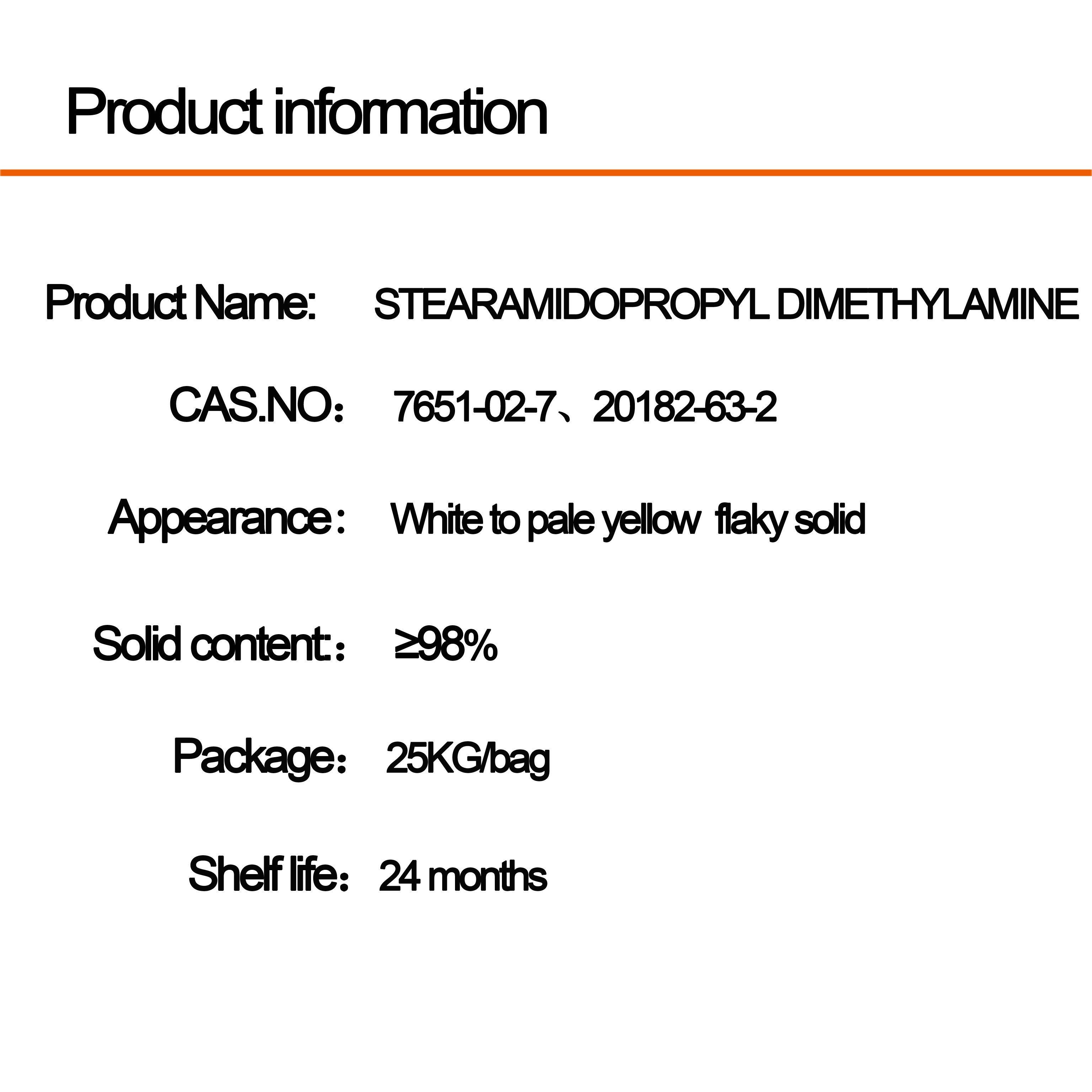 Stearamidopropyl Dimethylamine CAS 7651-02-7 or 20182-63-2 Daily chemicals Applied to Hair Care Chemical Factory price