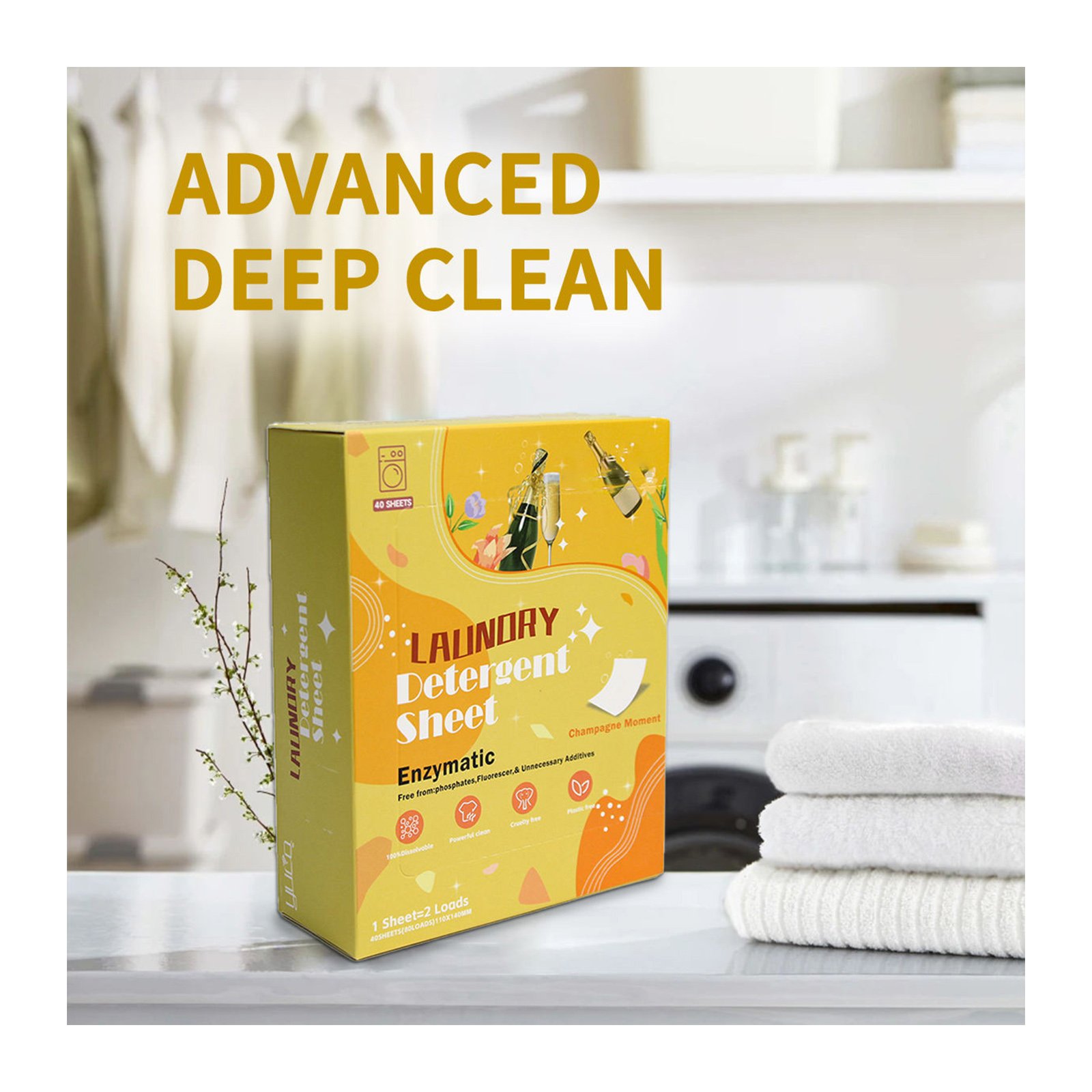 Biodegradable Eco Friendly Laundry Sheet Pure Natural Plant Laundry Detergent Sheets Strips