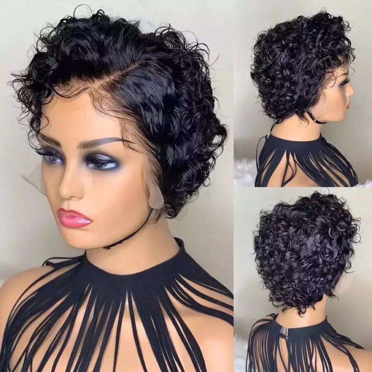 Small Curly Hair Female Chemical Fiber Short 6 Inch Curly Wig Synthetic Hair Women'S Wig Headgear Wholesale