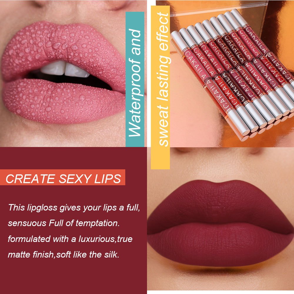 Wholesale Daily Makeup Matte Liquid Lip Gloss 18 Colors Long Lasting Waterproof Moisturizing Cosmetics Lip Gloss