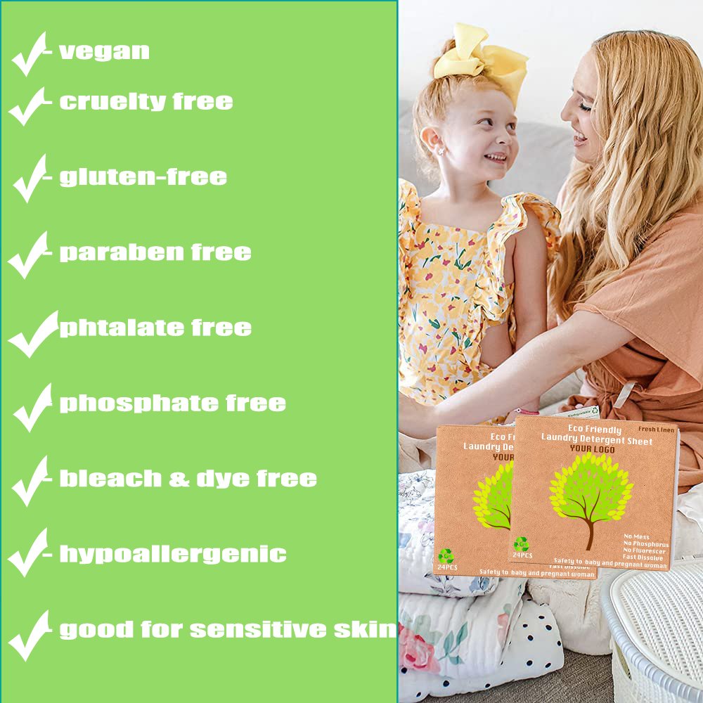 Eco-friendly Biodegradable Laundry Detergent Sheet/Strips for washing clothes