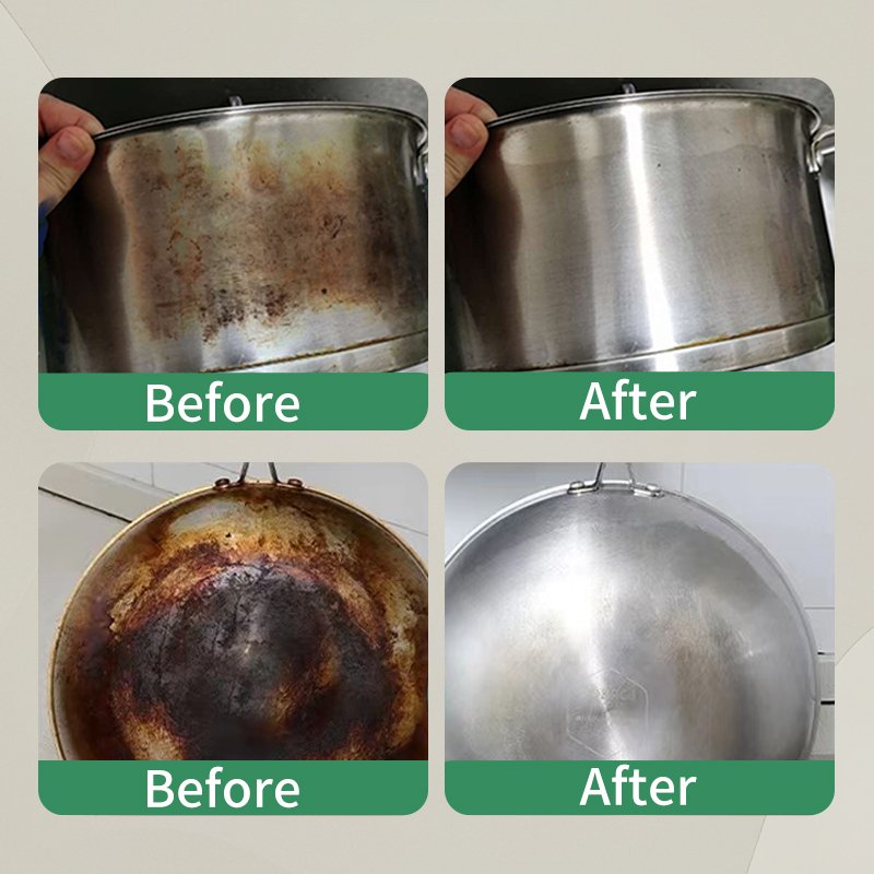 Kitchen Cleaning Paste 500G Powerful Cleaning Pan Bottom Black Scale Decontamination Stainless Steel Pot Oven Cookware Cleaner