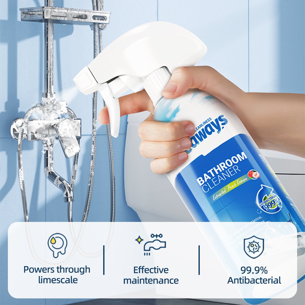 Hot sale Powerful Daily Cleaning Bathroom Cleaning Spray Bottle 500g bathroom cleaner