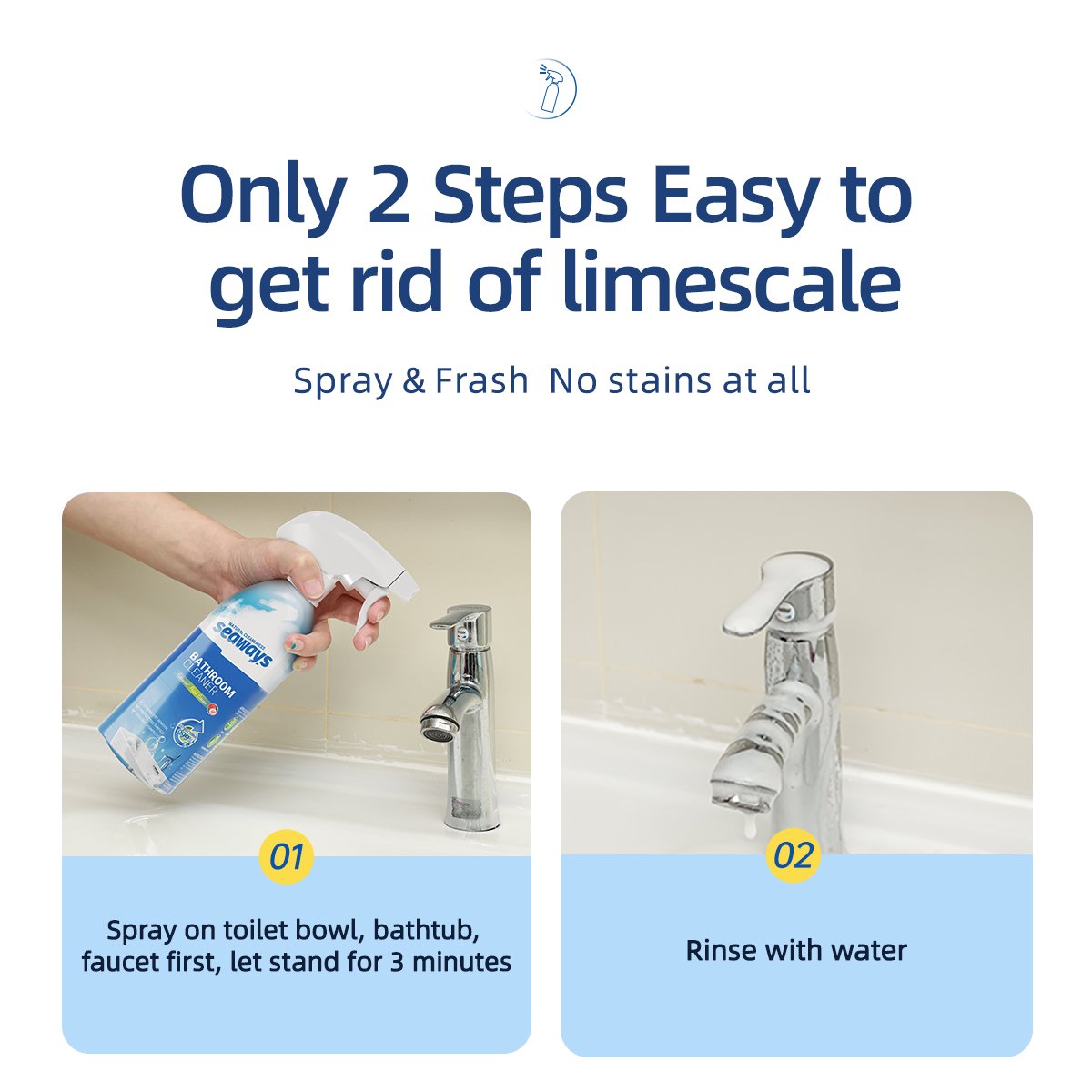 Hot sale Powerful Daily Cleaning Bathroom Cleaning Spray Bottle 500g bathroom cleaner