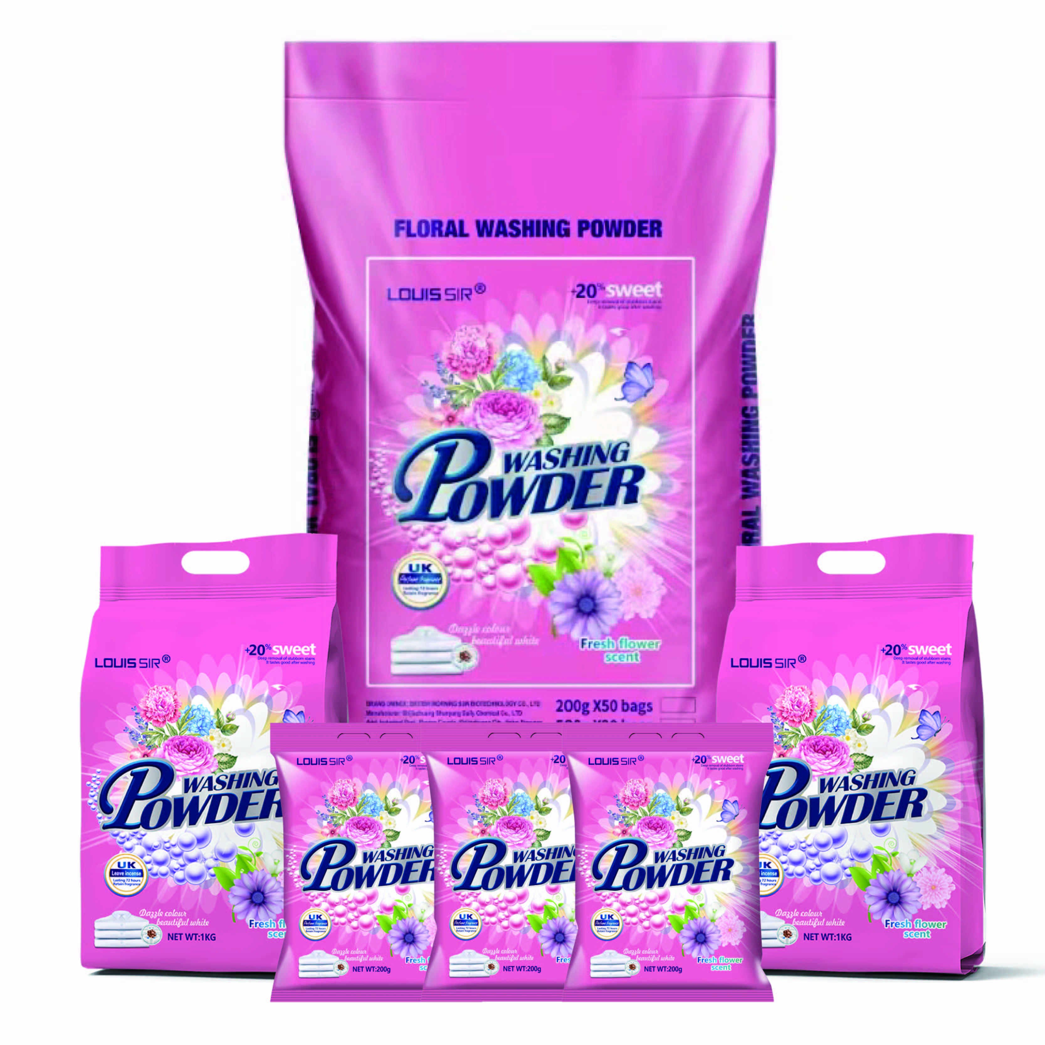 500g Customize Logo free sample high foam detergent strong long-lasting perfume washing factory supplier laundry powder