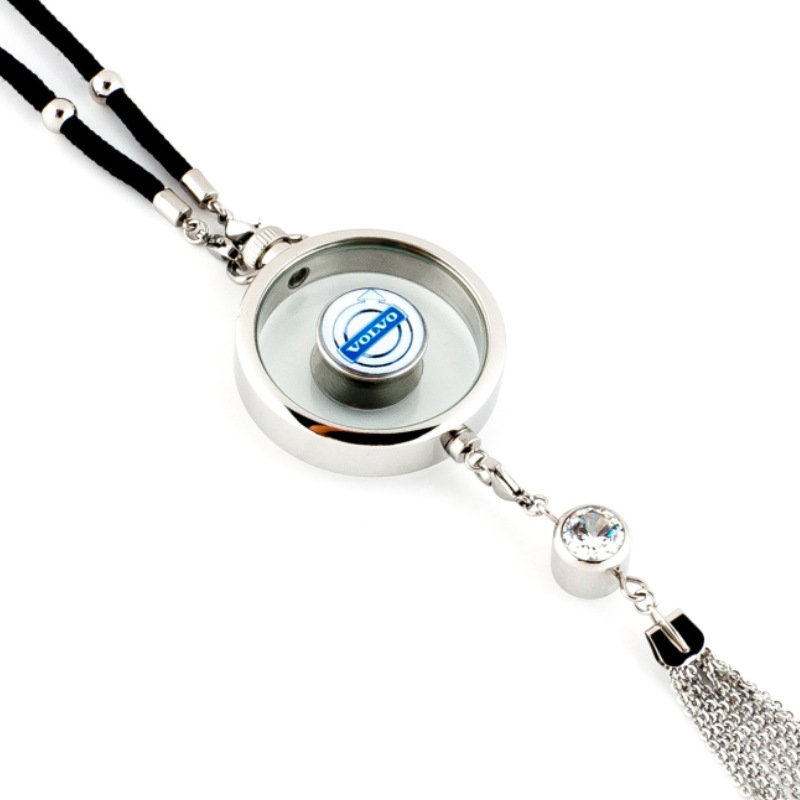 Car pendant perfume metal empty bottle Car logo odor removal aromatherapy hanging ornament ornament
