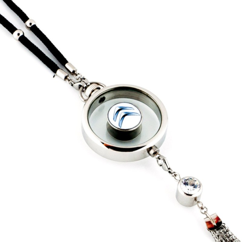 Car pendant perfume metal empty bottle Car logo odor removal aromatherapy hanging ornament ornament
