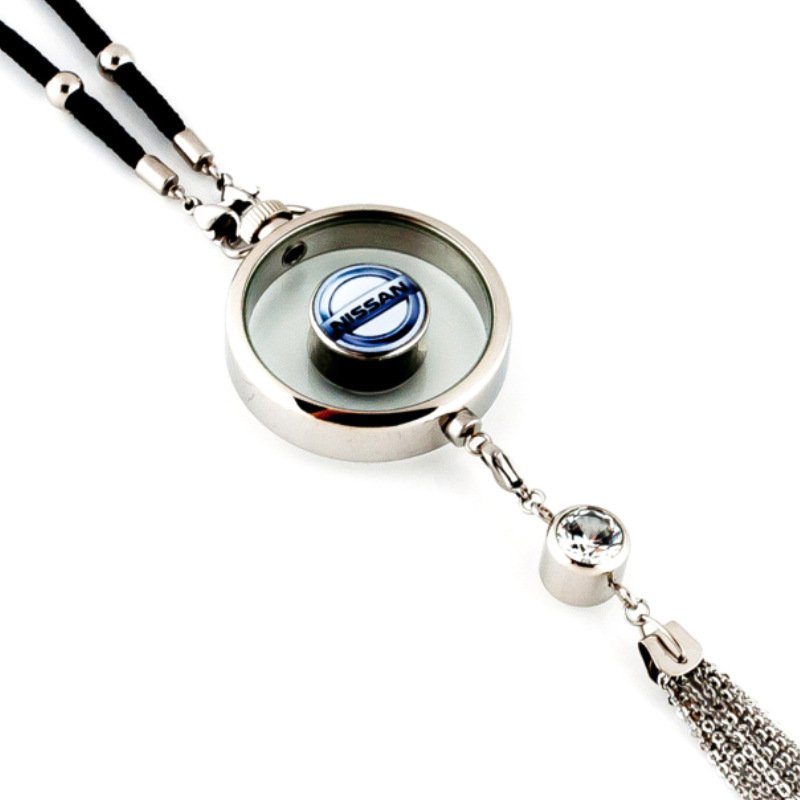 Car pendant perfume metal empty bottle Car logo odor removal aromatherapy hanging ornament ornament