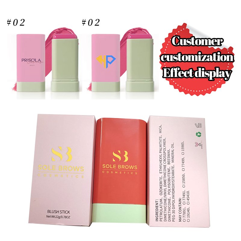 2-In-1 Waterproof Sweat-Proof Portable Long Lasting Rose Soft Cream Blush Private Label Custom Logo Matte Mineral Blush