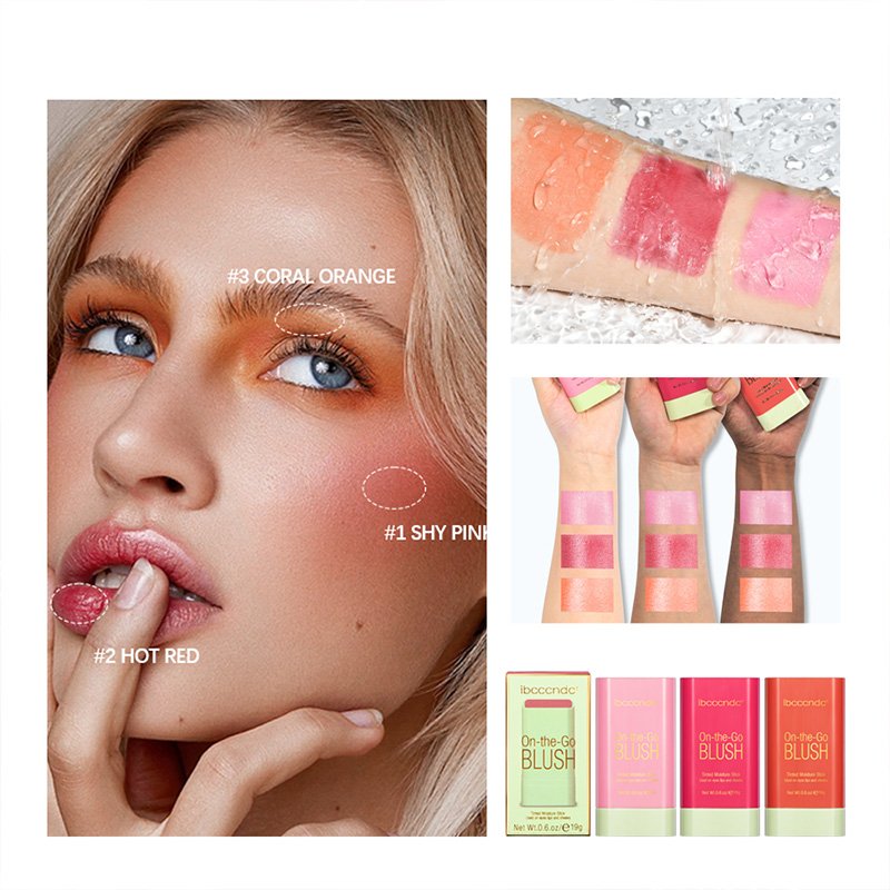 2-In-1 Waterproof Sweat-Proof Portable Long Lasting Rose Soft Cream Blush Private Label Custom Logo Matte Mineral Blush