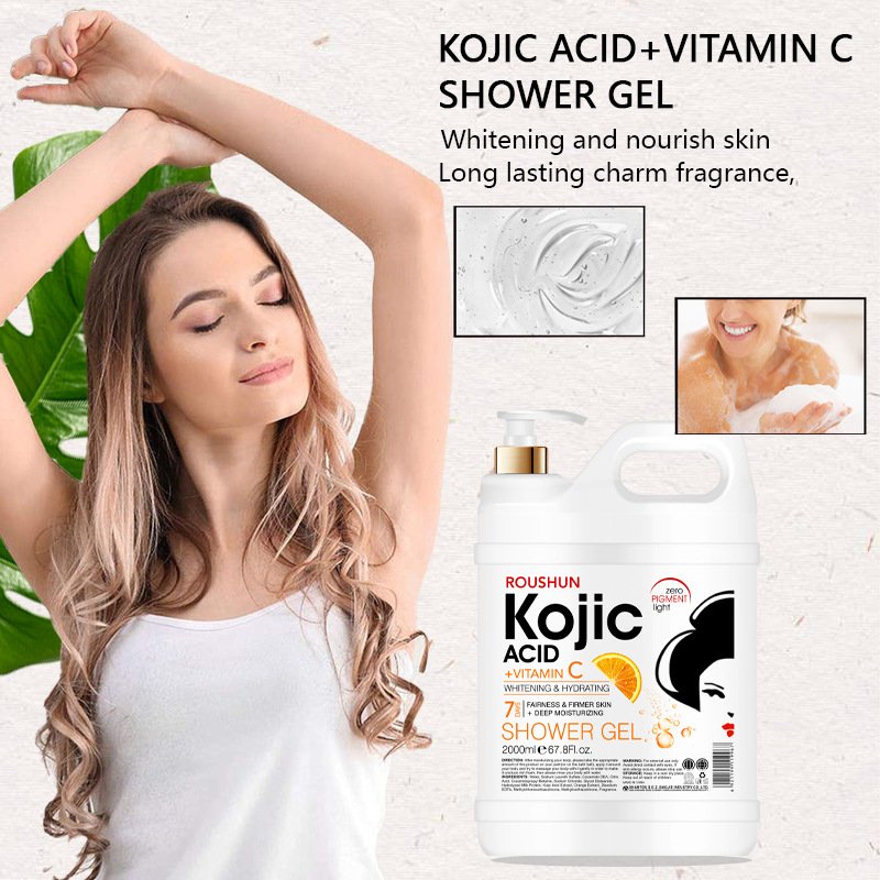 Kojic acid Vitamin C Body washing Shower Gel Vitamin C shower Gel for whitening and moisture and brightening