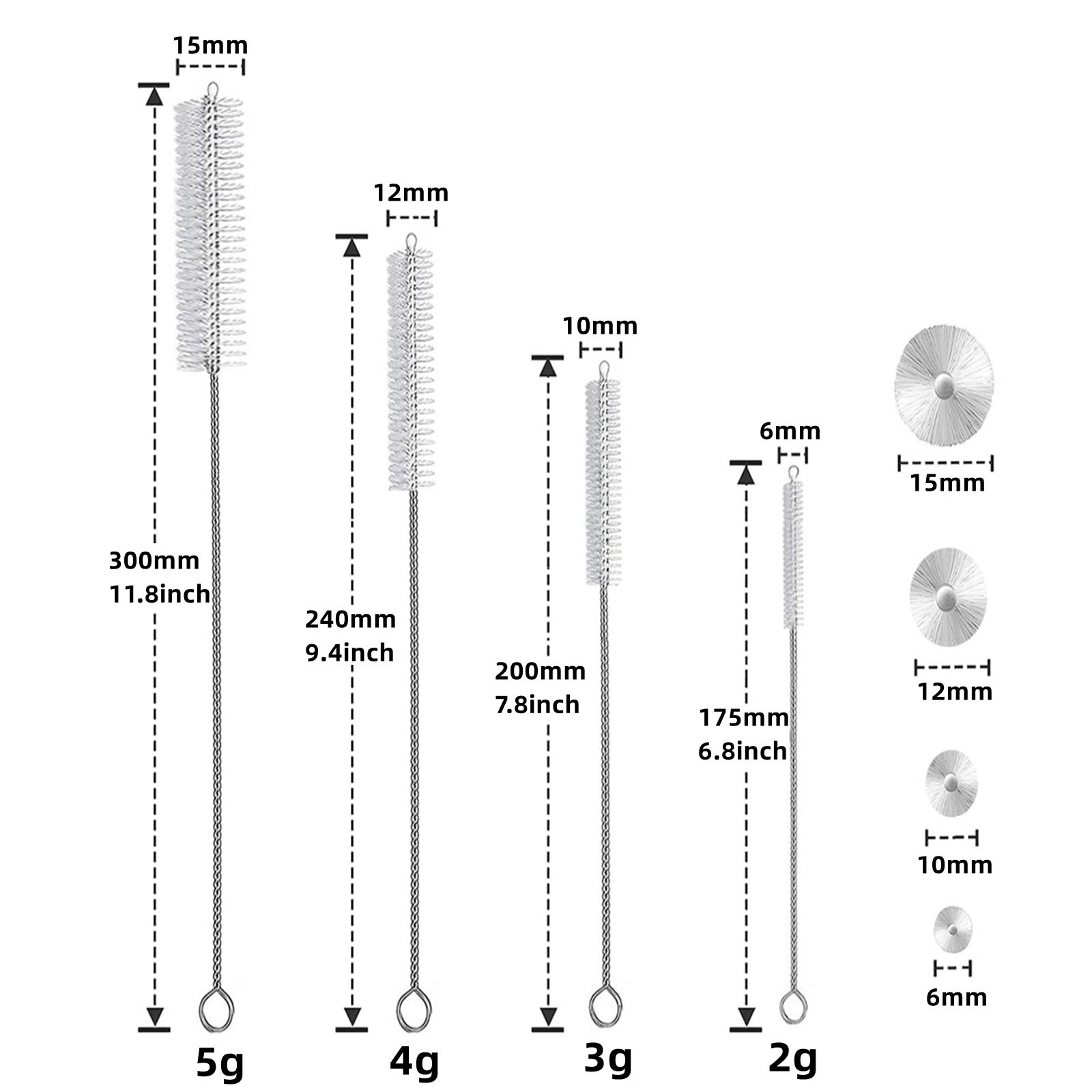 Household Daily Glass Straw Cup Brush Stainless Steel Straw Brush Pipe Cleaning Silicone Pacifier Bottle Brush