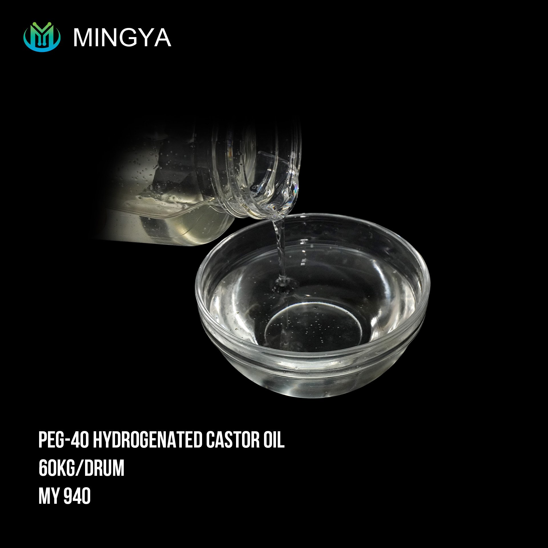 Mingya Cosmetic Raw Materials PEG 40 Hydrogenated castor oil gallon 868047-47-6 castor oil for black hair with daily chemicals