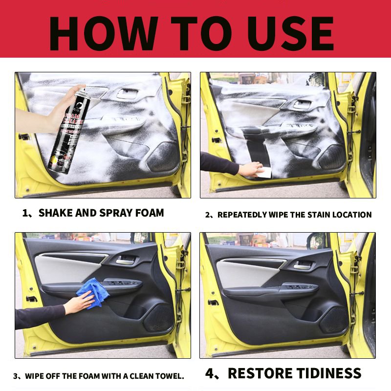 LOW MOQ Multifunctional 650ml Car Office Household Car Refresher Foam Cleaner