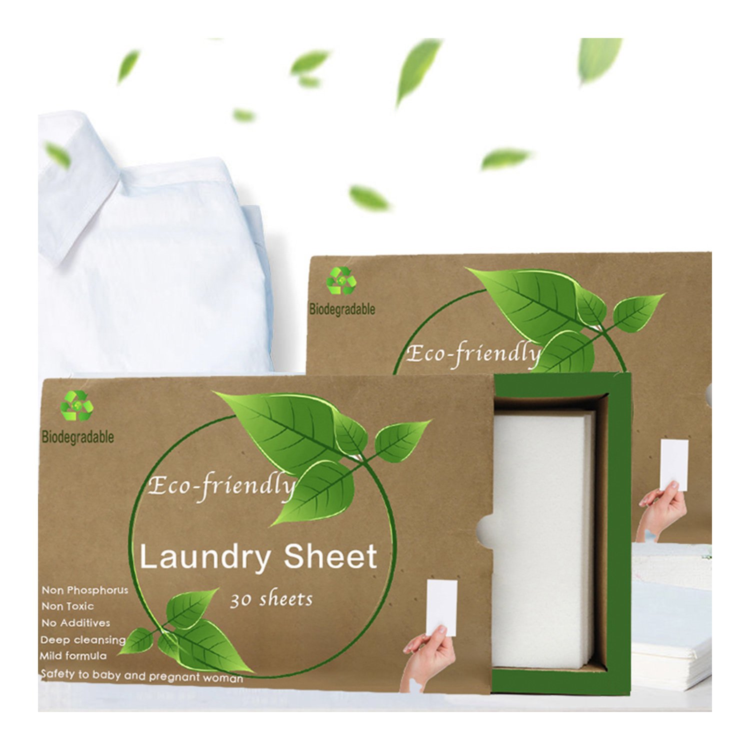 OEM/ODM Private Label Eco Friendly Natural Detergent Sheet Biodegradable Washer Soap Strips Laundry Detergent Sheets