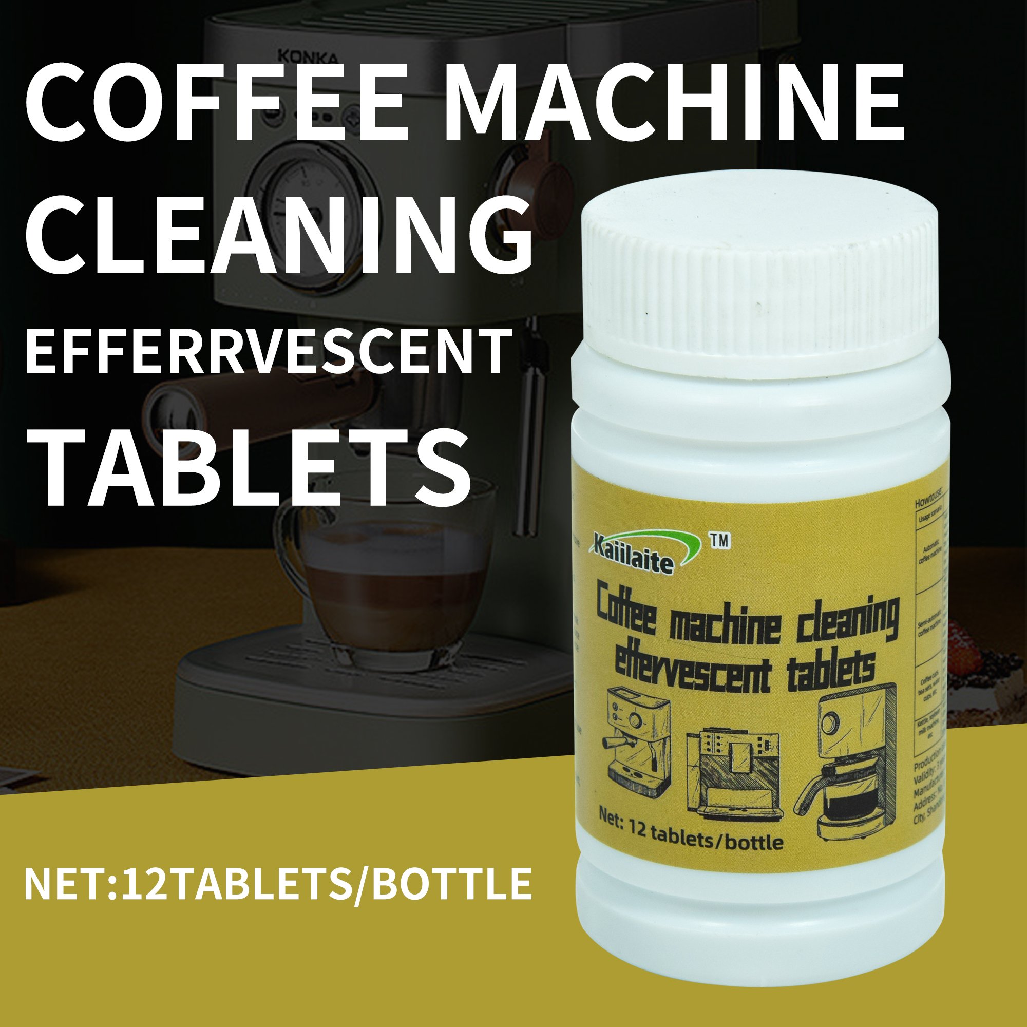 High Quality 50%-70% Concentration Coffee System Cleaning Tablet Removes Residues All Multi-purpose Household Chemicals