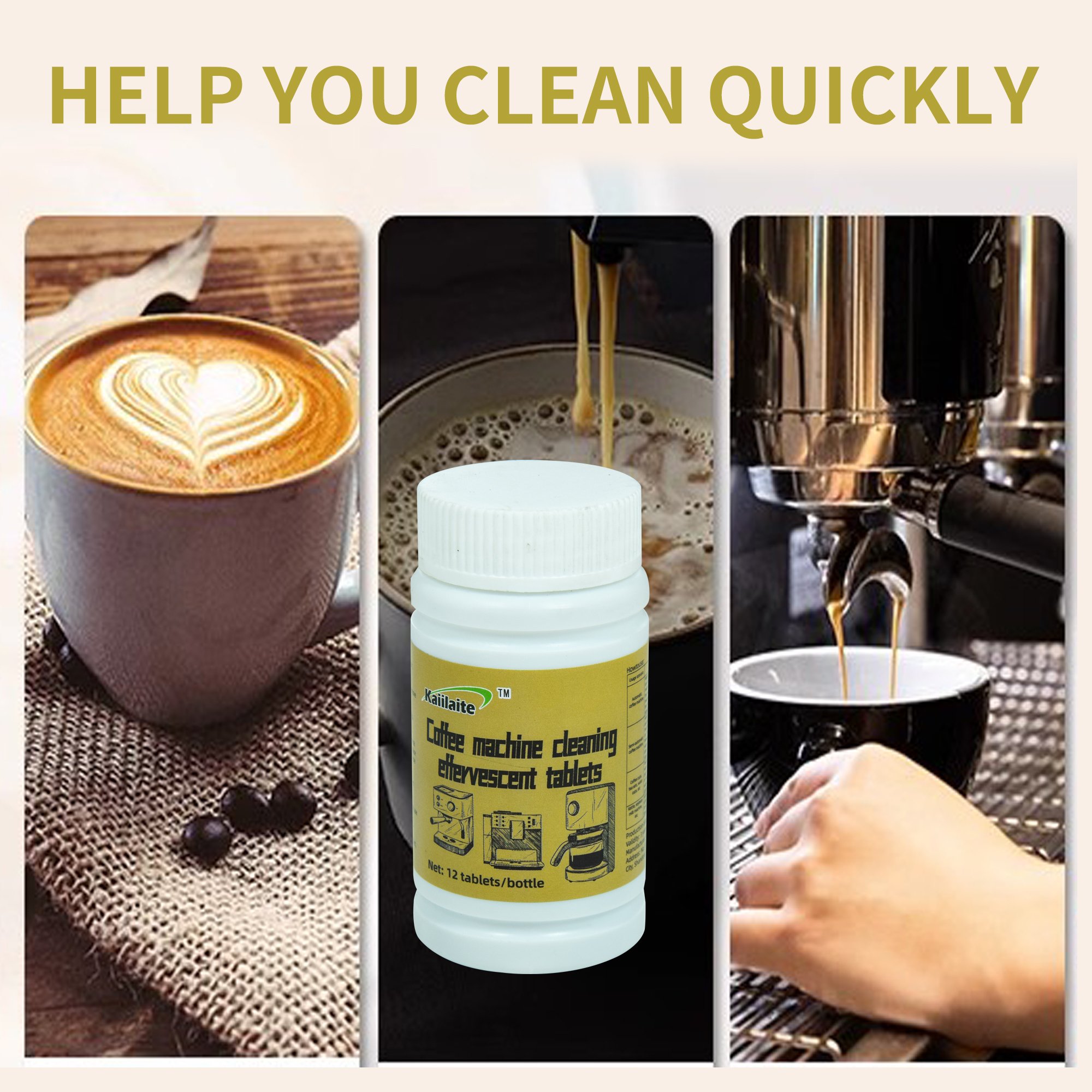 High Quality 50%-70% Concentration Coffee System Cleaning Tablet Removes Residues All Multi-purpose Household Chemicals