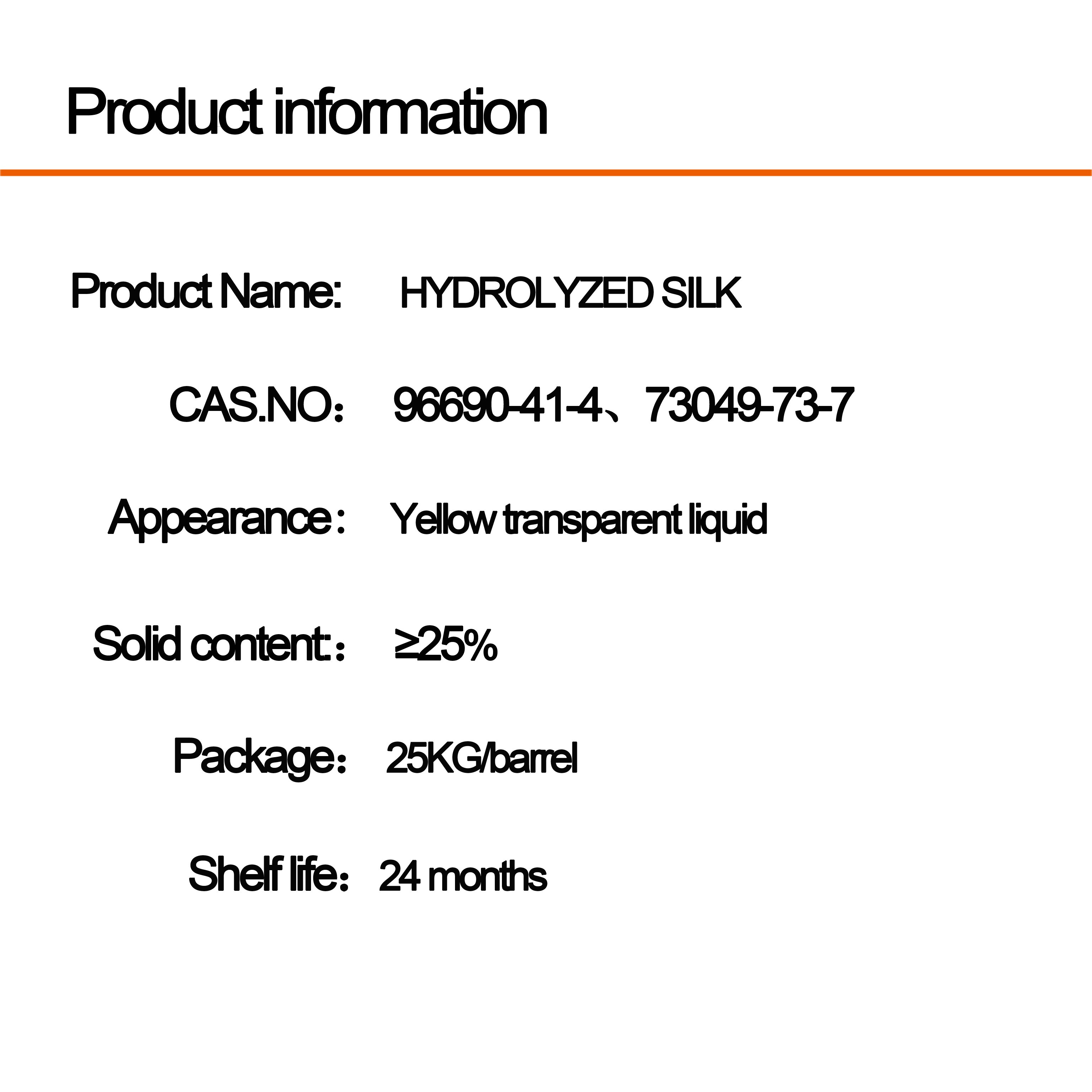 Hydrolyzed Silk CAS 96690-41-4 or 73049-73-7 Daily chemicals Hair care Chemical Nourish hair and scalp Factory price