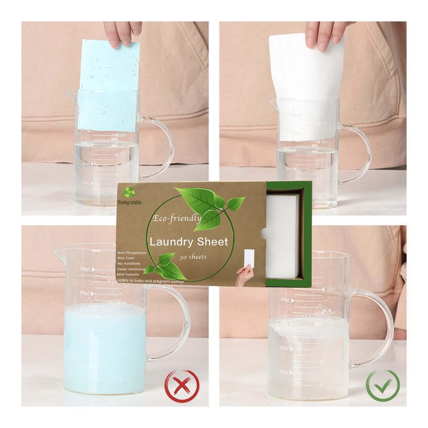 Essential series Laundry Detergent Sheets laundry strips Gentle On Hand and Clothes All laundry Detergent Sheet