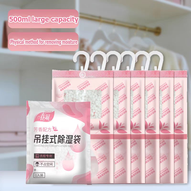 FangPai Hanging Calcium Chloride Dehumidification Bag 500ml Unscented wardrobe Moisture Absorber Bag Wholesale